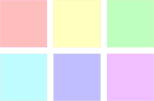 The six pastel colors